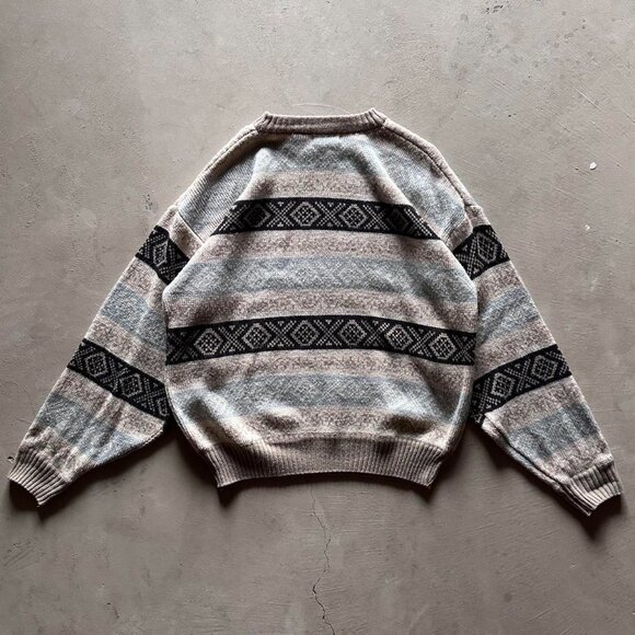vintage northern spirit striped boxy knit sweater - Picture 3 of 4